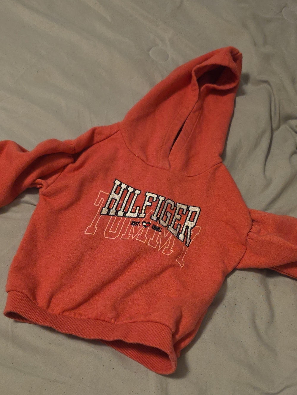 Tommy Hilfiger Red Orange Kids Hoodie with Logo